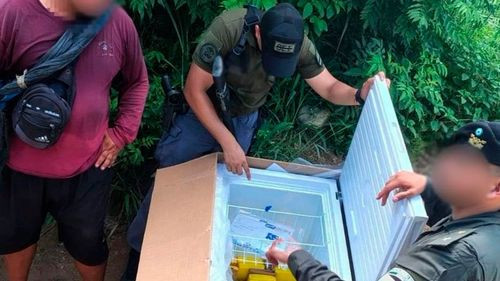 Detienen a hombre con cocaína oculta en un freezer en la frontera