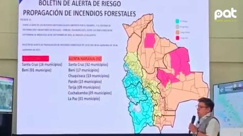 Alerta roja por incendios afecta a 17 municipios del país