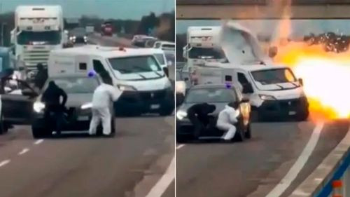 Salto de película en Italia con explosiones y robo millonario a un camión blindado