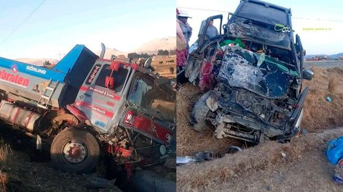 Dos fallecidos y un herido tras choque entre vagoneta y volqueta en la ruta a Sorata