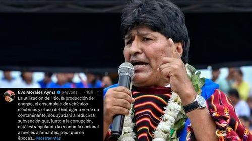 Morales propone solución a la crisis nacional: Utilización del Litio en vehículos eléctricos