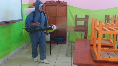 Aulas seguras en el Distrito 12, luego de la desinfección en 10 unidades educativas 