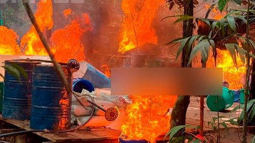 Destruyen laboratorio de droga en el trópico