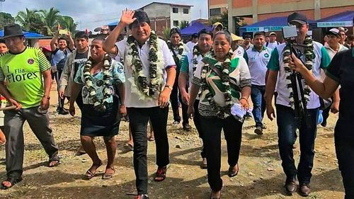 Evo Morales deja Lauca Ñ con resguardo sindical para asistir a congreso de organización social