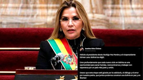 Jeanine Áñez felicita a Rodrigo Paz y llama a la unidad nacional