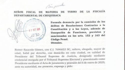 Presidente del TSJ presenta denuncia  penal contra magistrados  autoprorrogados