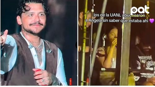 Concierto gratuito de Nodal se torna incómodo por abucheos a su esposa