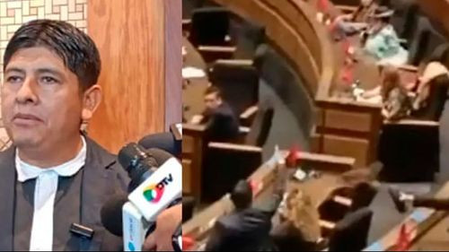 Diputado Cuéllar denuncia a legisladora Chumacero tras recibir líquido en el rostro